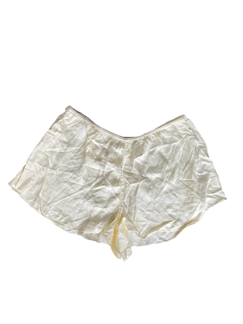 aerie Satin Sleep Shorts Light Yellow Cream M